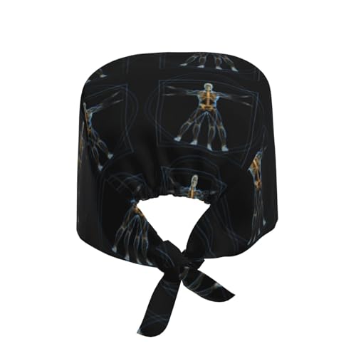 Image of Working Cap Scrub Cap with Sweatband Adjustable Unisex Women Tie Back Hat Nurse Surgical Caps
