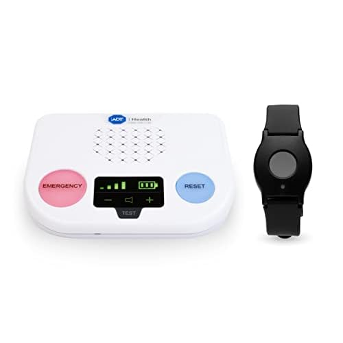 ADT Medical Alert Plus – in-Home Medical Alert System for Seniors – Cellular 4G Coverage, 600ft Pendant Range, Home Temperature Monitoring, 24/7 U.S. Based Monitoring (Black Wristband)