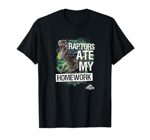 T-shirt Jurassic World Velociraptor original vêtement humour dinosaure coton noir