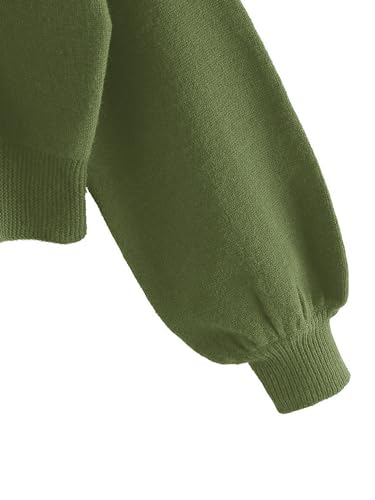Image of ZAFUL Women's Cropped Sweater V-Neck Long Sleeve Pullover Jumper Knit Top | Crop Length, Ribbed Knit, Double V design, White sweater, Raglan sleeves, lantern sleeve, Fall & Winter, Loose fit, Oversized