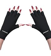 MelodySusie UV Gloves for Gel Nail Lamp, Professional UPF50+ UV Protection Gloves for Manicures, ...