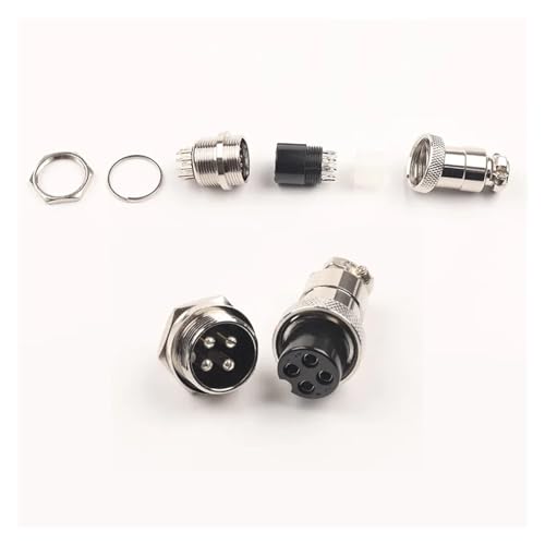 Conector de aviación GX20 con enchufe de 4 pines macho y hembra para panel 6