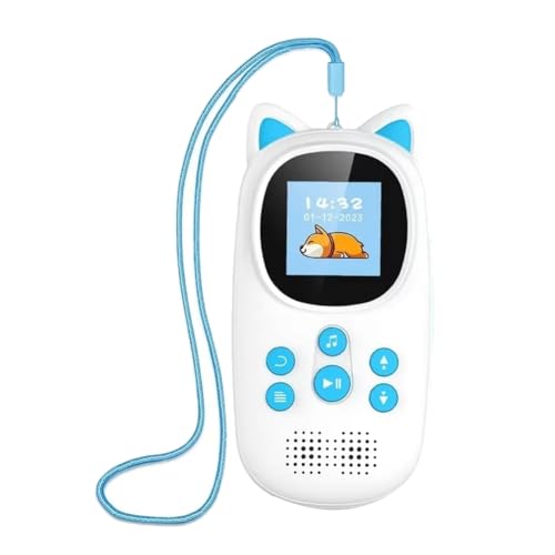 NONDK Lecteur MP3 Bluetooth pour Enfants, Lecteur de Musique avec Haut-Parleur, Support Carte TF, Radio FM, Enregistrement, Réveil-32G