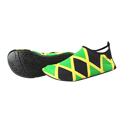 Image of Water Shoes for Women and Men Quick-Dry Swim Beach Shoes for Outdoor Surfing Yoga Exercise Jamaica Flag Caribbean Reggae Rasta