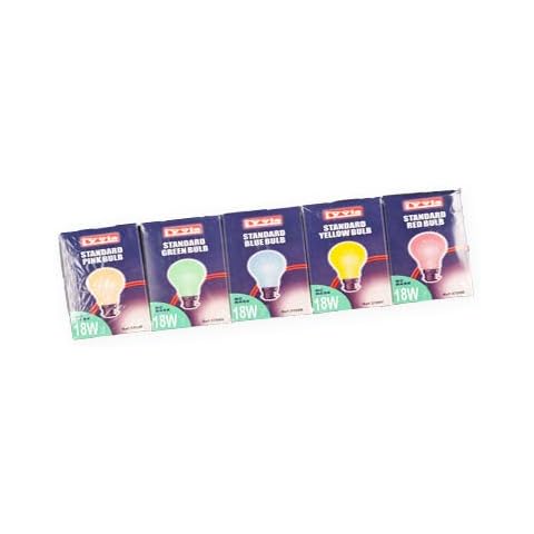 Coloured Light Bulbs BC 18w Pack of 10 Cover
