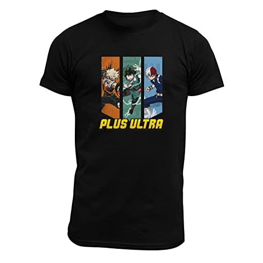 ABYstyle - My Hero Academia - Camiseta Colores de héroe Hombre MC Black, Negro , S