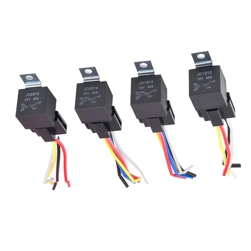 Relé automotriz de 24V 40A con conector de 4 pines e interruptor automático impermeable 3