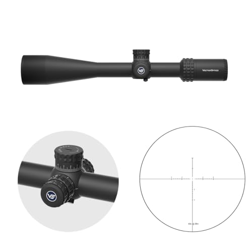 Vector Optics Sentinel-X Pro 10-40x50 SFP Illuminated COM-25M 1/8 MOA 30mm Zero Stop Benchrest Rifle Scope with Flip-Up Lens Caps and Long Sunshade - Image 3
