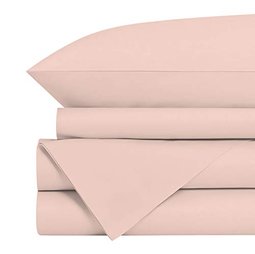 URBANHUT Pure 1000 Thread Count Sheets, Queen Sheets Cotton, Smooth Luxury Sheets Set (4Pc), High Thread Count Sheets vs Egyptian Cotton Sheets, 15" Elasticized Deep Pocket - Blush Hotel Sheets
