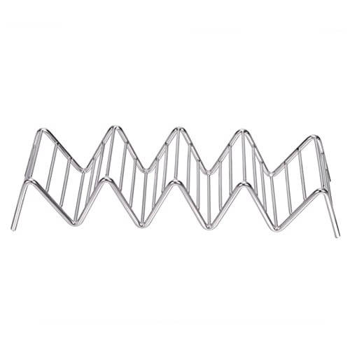 STOBAZA Metal Taco Stand Racks Holder Wire Taco Tacos Taco Stand Rack Stands Kitchen Utensil Metal Cookware Stainless Steel Taco Stand Taco Rack Silver