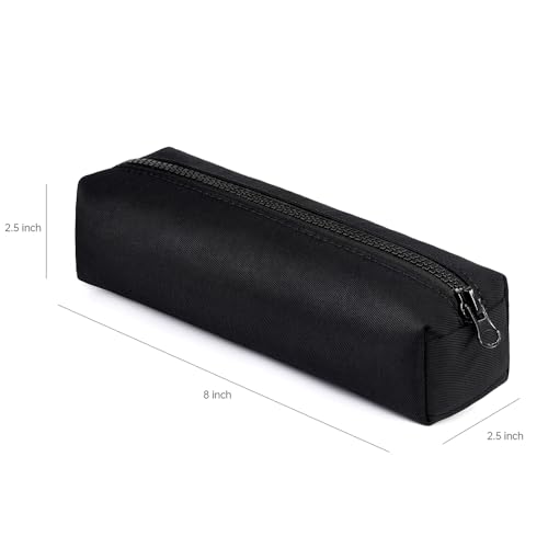 Image of Pencil Case Small, Pencil Case Organizer Office Pen Holder Pure Color Pen Storage Box Simple Pen Pouch Holder- Black