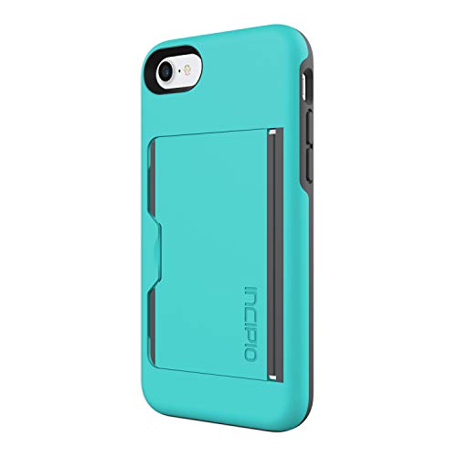 Incipio Stowaway iPhone 8 & iPhone 7 Case with Credit Card Slot Holder and Integrated Stand for iPhone 8 & iPhone 7 - Turquoise/Charcoal