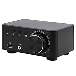 Bluetooth Stereo Audio Amplifier, HiFi Class D Integrated Receiver with Bluetooth 5.0 Bass and Treble Control 50W x 2 Power for Home Speakers Black 1 Pack