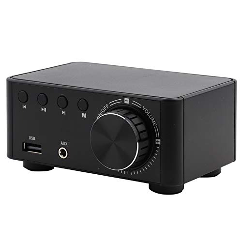 Image of Bluetooth Stereo Audio Amplifier, HiFi Class D Integrated Receiver with Bluetooth 5.0 Bass and Treble Control 50W x 2 Power for Home Speakers Black 1 Pack