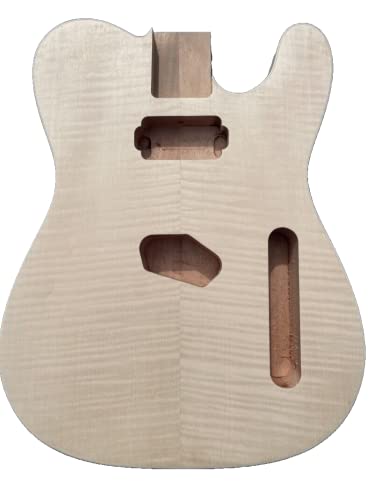 Corpo de guitarra inacabado Mahogany Flame Maple Veneer Guitar DIY para estilo TL