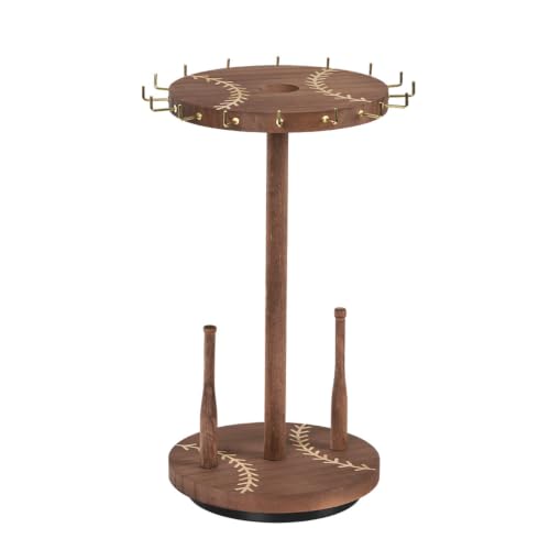 Présentoir de bijoux rotatif 360 degrés en bois et métal pour vitrine de magasin