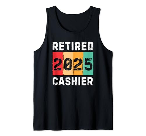 Retirado 2025 Cajero Vintage Retro Jubilación Camiseta sin Mangas