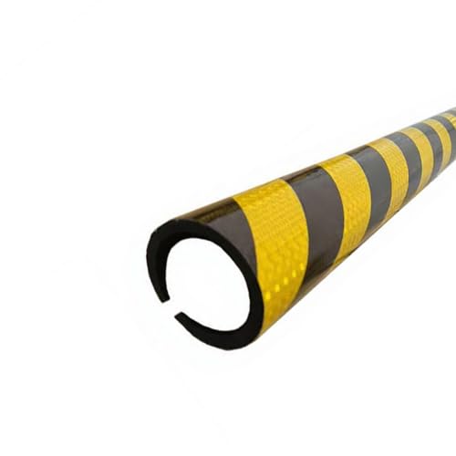 39" Foam Edges Protector, Industrial Reflective Yellow Black Warning Protection Strips, Round-Type Rubber Foam Safety Bumper Padding, Self Adhesive Wall Corner Guards