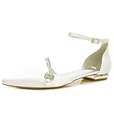 Außenmaterial: Satin, Außensohlenmaterial: Gummi, Innenmaterial: PU, Verschluss: Schnalle, Fersentyp: Flach, Absatzhöhe: 2 cm.