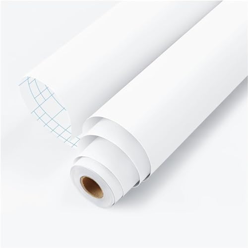 Image of Vinyl Contact Paper Decorative for Cabinets Countertops Kitchen Shelves Liner Self Adhesive Film Peel and Stick Waterproof Removable Wallpaper (Inches 12 x 60, Matte White)