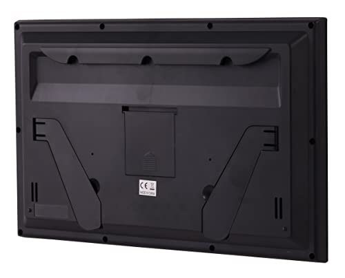 Howard Miller Ayden Digital Wall Clock 625-770 – Matte Black Finish, Large Display, Silver Finished Buttons, Led Display, Radio-Controlled, Daylight-Saving Time, Smart Alarm Clock #TOP4