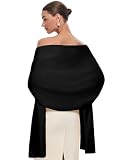 PULI Damen Pashmina Schal Festlich Abendkleider Hochzeit Stola Schwarz