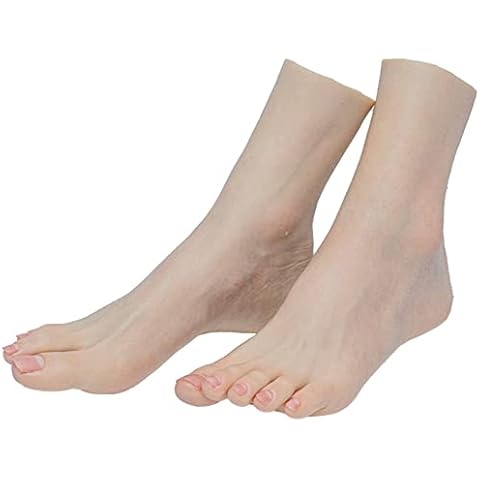 yeah-hhin 1Pair Fake Foot Mannequin, Female Lifelike Silicone Foot Model with Simulated Bones ​For Sketch,Painting,Fetish Toy,Bones Style Cover