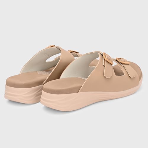 Image of Centrino Women's Sandals |Stylish Slip-On Sandals for Ladies| Elegant & Trendy Design|Double Buckle Adjustable Straps Slide Footwear|Light Weight and Comfortable|Flip Flops for Ladies (9323)