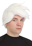 Men's Nickelodeon Danny Phantom Costume Wig - White Spiky Anime Wig with Mesh Cap for Halloween - Officially Licensed