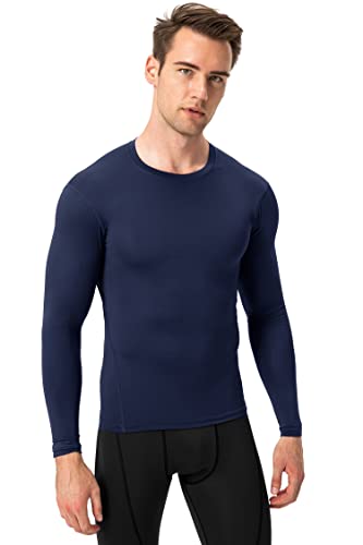 Men's Compression Long Sleeve Shirts, Cool Dry Sport Workout Underwear Shirt Athletic Baselayer Running Tops 1/2 Pack2