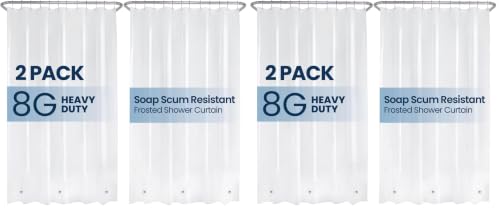 Image of LiBa Shower Curtain - Waterproof Plastic Shower Curtain Premium PEVA Non-Toxic with Rust Proof Grommets Frosted 8G Heavy Frosted Duty Bathroom Accessories 72x72 4 Pack