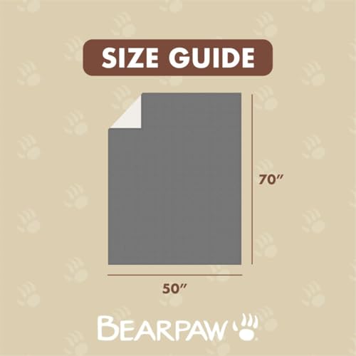BEARPAW Sherpa Throw Blanket - Reversible & Cozy Blanket for Bed Couch Sofa, Lightweight Living Room Decor, Home Decor, Birthday Gifts for Women - 50"x70", Gray (Valley)
