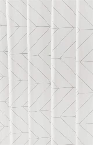 Artisyne Grey And White Herringbone Shower Curtain,Geometric Pattern Bath Curtain Sets With 12 Hooks,Reinforced Metal Grommets,Waterproof And Easy Care,72" X72" #TOP1