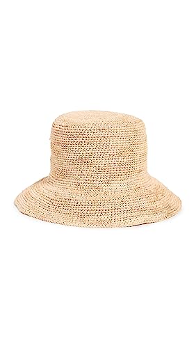 Hat Attack Womens Chic Crochet Straw Bucket Hat Natural One Size