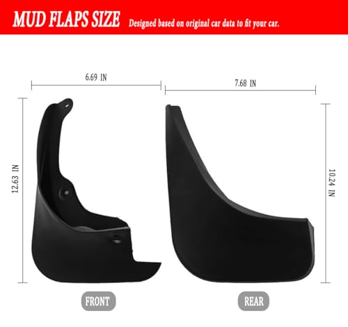 Image of Mud Flaps Mud Guards Fit for Toyota Yaris 2006-2011, Front & Rear Mud Splash Guards Accessories - 4 Pc, Black, LAN-Yaris 06-11