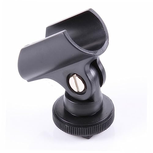 BESPORTBLE 5pcs Mic Clip with Hot Shoe Adapter for DSLR Cameras Durable Plastic Microphone Holder for Interviewing Flexible Angle Black