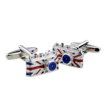 Gemelolandia Gemelolandia | Gemelos de Camisa Camara Union Jack Flag 3D 18x10mm Gemelos Originales Para Camisas | Para Hombres y Niños | Regalos Para Bodas, Comuniones, Bautizos y Otros Eventos