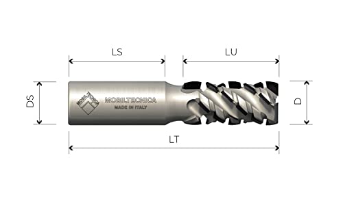 FRESA HELICOIDAL DE DIAMANTE Z2+2 AXIAL 45° CUERPO DE ACERO PCD H4,5 MM - MOBILTECNICA _ .2_D20 | LU 17 | DS20 | LT77 | Z(2+2)(6+1DIA) | AX45° | IZQ | H4,5