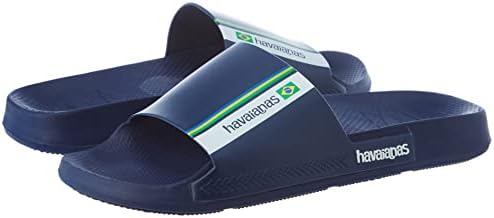 Havaianas Unisex Brasil Slide Sandal, Navy Blue, 8 UK