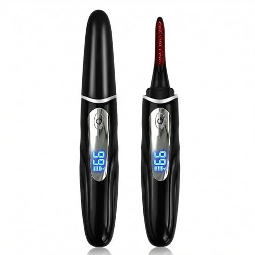 AURIVEE® Rizador de Pestañas Eléctrico con Calor USB,Con 4 Niveles de Temperatura y Pantalla LED para Pestañas Naturalmente Rizadas - Perfecto para Casa y Viajes