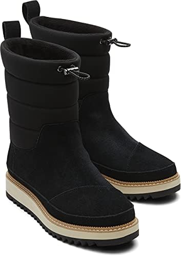 TOMS Women's Makenna Mid Calf Boot, Black, 8 | Image 1