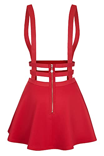 Urban CoCo Womens Elastic Waist Pleated Short Braces Skirt2