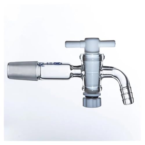 Adaptateur de vide en verre 19/26 raccord coudé avec robinet d'arrêt de laboratoire