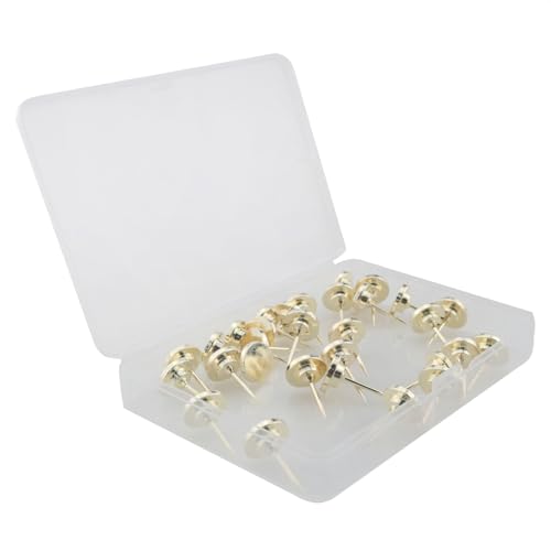 Image of CHENJIN 30PCS Zinc Alloy Round Studs Gold 11x16mm Hanging Studs Metal Flat Head Thumbtacks Photo Hanging Wall Studs for Cork Board Cubicles Bulletin Boards Poster Fixing