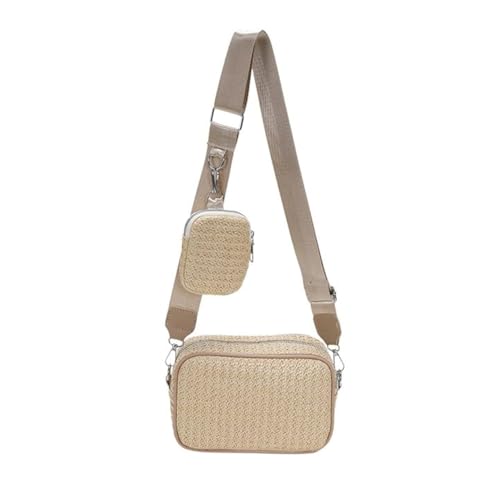 Small Crossbody Bag for Women Casual Shoulder Bag Straw Purse Stylish Woven Bag for Travel Beach Outdoors