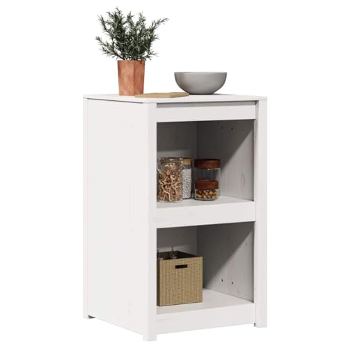 vidaXL Kitchen Cabinet White 55 x 55 x 92 cm Solid Pine Wood, Stylish Kitchen Cabinet, Rectangular Pine Storage, Modern Unit, Perfect Contemporary Addition for Your Home