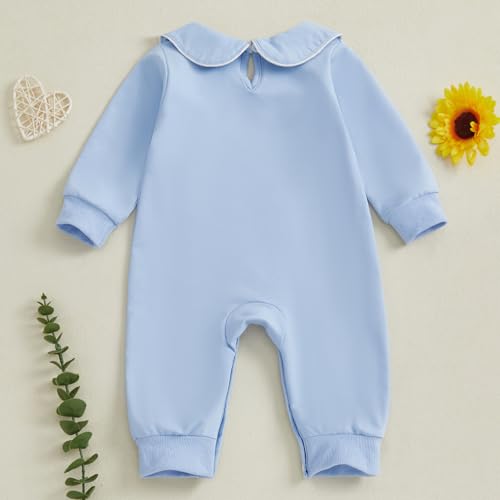 Infant Baby Boy Outfit Duck Hunting Long Sleeve Romper Jumpsuit Peter Pan Collar Fall Bubble Clothes2