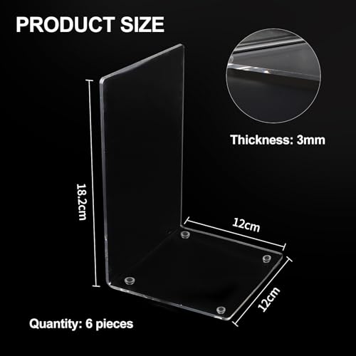 SWAWIS 6 Pezzi Fermalibri Trasparente in Acrilico