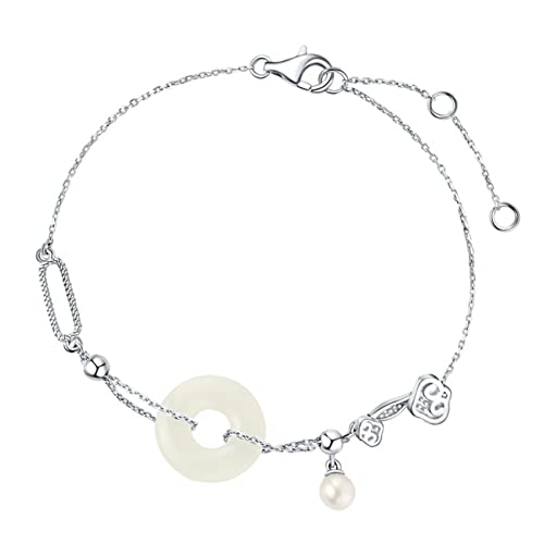 Pierre de Hétian authentique et argent sterling pour ce talisman de richesse féminin unique