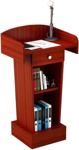 Genérico Atrile de Madera Blanca con estantes, Plataforma Ideal para aulas, Iglesias, conferencias y Ceremonias, presentaciones y discursos en público (60x